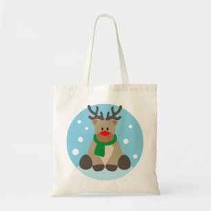 Reindeer Rudolph Christmas Winter December Tote Bag