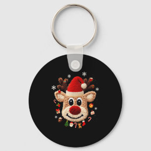 Reindeer Rudolph Crochet Xmas Holiday Christmas Co Key Ring
