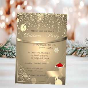 Reindeer,Santa Hat,Confetti CompanyChristmas Party Invitation