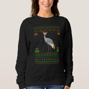Reindeer Santa Hat Matching Ugly Crane Bird Christ Sweatshirt