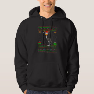 Reindeer Santa Hat Matching Ugly Emu Bird Christma Hoodie