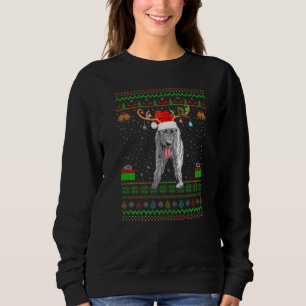 Reindeer Santa Hat Matching Ugly Irish Wolfhound C Sweatshirt