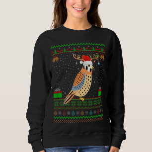 Reindeer Santa Hat Matching Ugly Kestrel Bird Chri Sweatshirt
