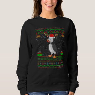 Reindeer Santa Hat Matching Ugly Puffin Bird Chris Sweatshirt