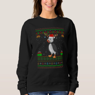 Reindeer Santa Hat Matching Ugly Puffin Bird Chris Sweatshirt