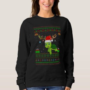 Reindeer Santa Hat Matching Ugly Sea Turtle Christ Sweatshirt