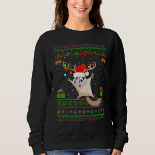 Reindeer Santa Hat Matching Ugly Sugar Glider Chri Sweatshirt