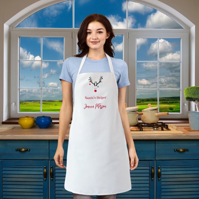 Reindeer Santa helper name signature Apron (Creator Uploaded)