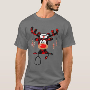 Reindeer Scrubs Christmas Scrub Top Rubber Gloves