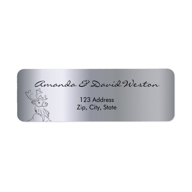 Reindeer silver christmas return address (Front)