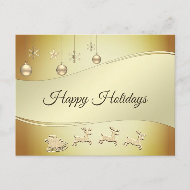 Reindeer Sleigh Christmas Balls Postcard (Front)