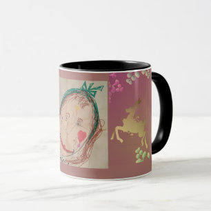 Reindeer Snowflake Monogram Purple Mug