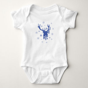 Reindeer & Snowflakes Baby Bodysuit
