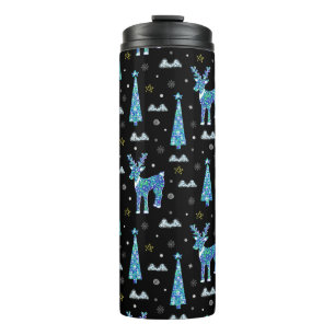 Reindeer, snowflakes, Christmas pattern Thermal Tumbler