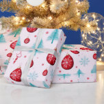 Reindeer Snowflakes Ornaments White Christmas Wrapping Paper<br><div class="desc">Introducing our Super Cute White Christmas Wrapping Paper, a delightful blend of modern charm and festive allure. This contemporary wrapping paper features a pristine white background, invoking the magic of a winter wonderland and creating a perfect canvas for your holiday gifts. Adorned with super cute red ornaments, charming green Christmas...</div>