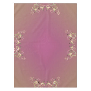 Reindeer & Snowflakes Purple Monogram Tablecloth