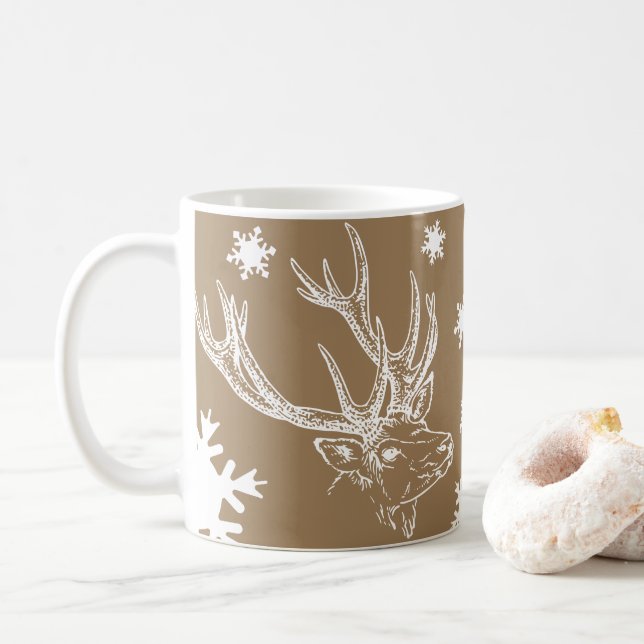 Reindeer & Snowflakes Toffee Mug (With Donut)
