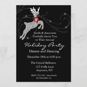 Reindeer Sparkle Holiday Party Invitation