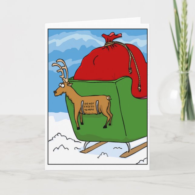 Reindeer Speed Limit Sleigh Card (Front)