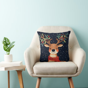 Reindeer Starry Christmas Twinkle Night Cushion