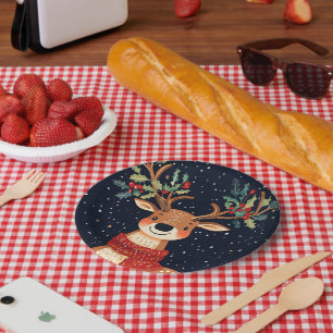 Reindeer Starry Christmas Twinkle Night Paper Plate