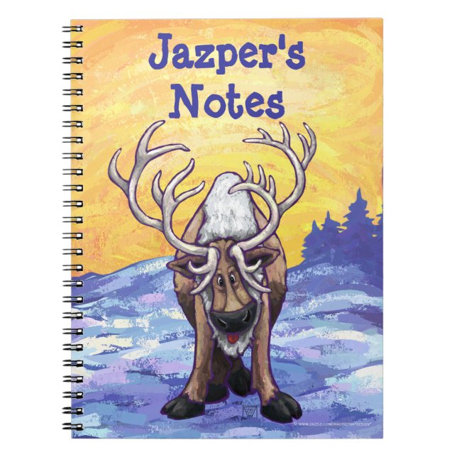 Reindeer Stationery Spiral Notebook (Front)