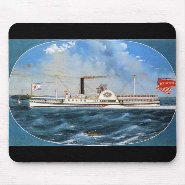 Reindeer Steamboat 1850 Mouse Pad (Front)