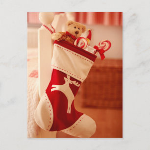 Reindeer Stocking Postcard