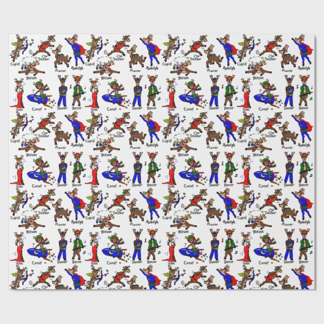 Reindeer Team Wrapping Paper (Flat)