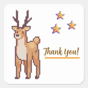 Reindeer, thank You Pixelart, Pixel Art Square Sticker