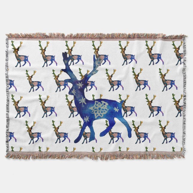 Reindeer Throw Blanket (Front)