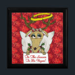 Reindeer Tis The Season 2 Be Vegan  Angel Gift Box<br><div class="desc">You are viewing The Lee Hiller Design Collection. Apparel,  Gifts & Collectibles  Lee Hiller Photography or Digital Art Collection. You can view her Nature photography at http://HikeOurPlanet.com/ and follow her hiking blog within Hot Springs National Park.</div>