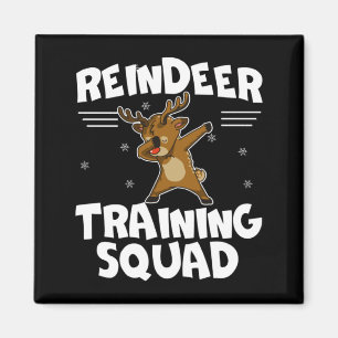Reindeer Training Squad Deer Team Xmas Running New Magnet