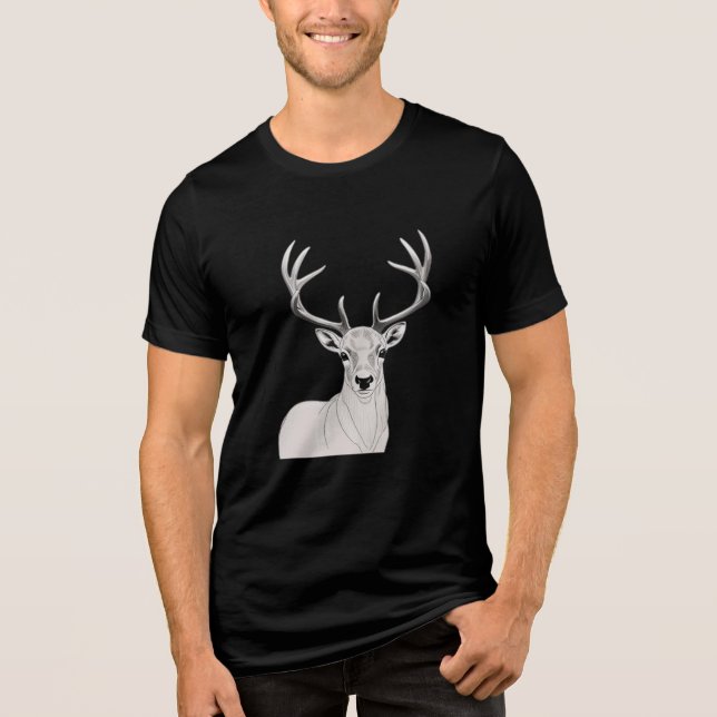 Reindeer -Tshirt Tri-Blend Shirt (Front)
