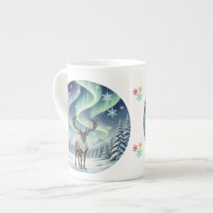 Reindeer Under the Northern Lights Mug – Elegant