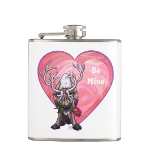 Reindeer Valentine's Day Hip Flask