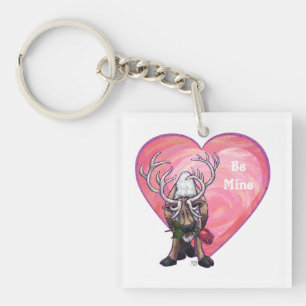 Reindeer Valentine's Day Key Ring