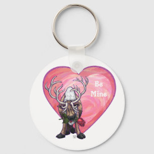 Reindeer Valentine's Day Key Ring