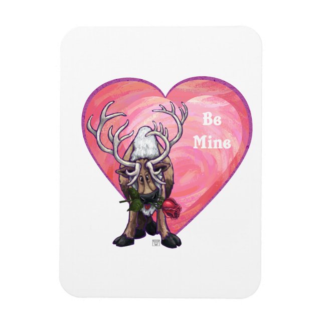 Reindeer Valentine's Day Magnet (Vertical)