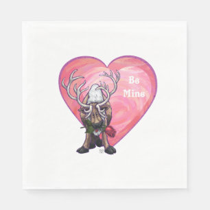 Reindeer Valentine's Day Napkin