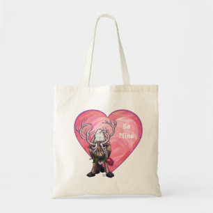 Reindeer Valentine's Day Tote Bag