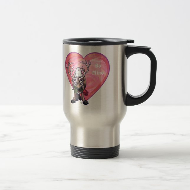 Reindeer Valentine's Day Travel Mug (Right)
