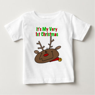 Reindeer Very 1st Christmas Baby T-Shirt
