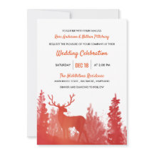 Reindeer Watercolor Red | Winter Wedding