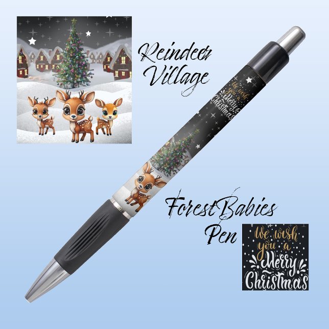 Reindeer, We Wish You A  Merry Christmas 🦌🎄🎉🎁 (Reindeer, We Wish You A Merry Christmas Tree, Snowy Village House, Deer, Star Winter Scene 🦌🎄🎁✨)