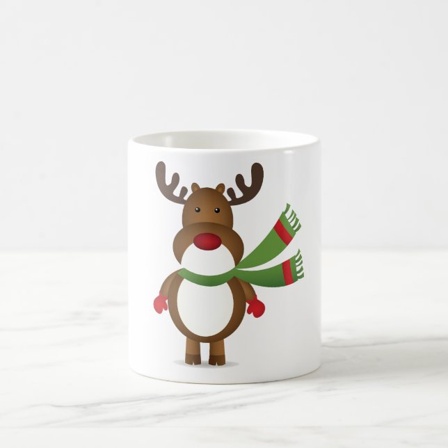 Reindeer Wearing a Green Scarf Mug (Center)