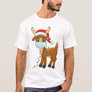 Reindeer Wearing A Mask For Christmas T-Shirt
