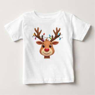 Reindeer with Christmas Lights Baby T-Shirt