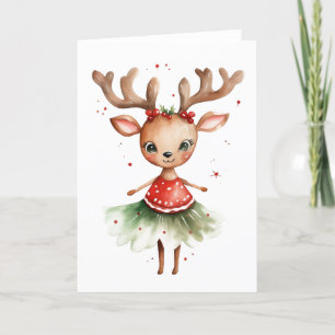 Reindeer with Christmas Lights Card