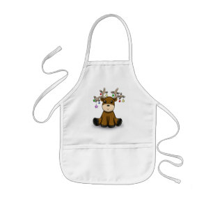 Reindeer with Coloured Stars Kids Apron